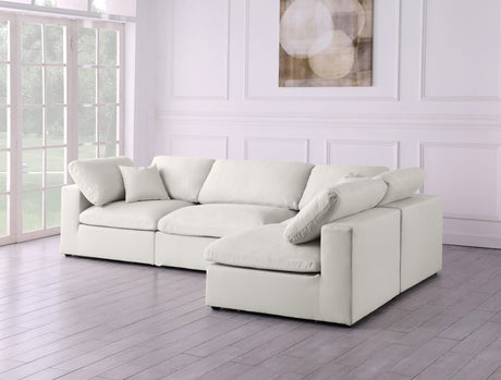 Plush - Cloud Modular Sectional 4 Piece - Cream - Home Elegance USA