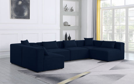 Cube - Modular Sectional 6 Piece - Navy - 630Navy - Sec6D - Home Elegance USA - 3