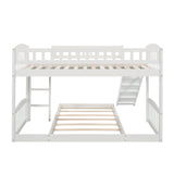 Twin Over Twin Bunk Bed with Slide and Ladder, White(OLD SKU :LP000514AAK) - Home Elegance USA