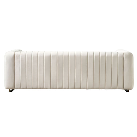 Modern velvet sofa beige color - Home Elegance USA