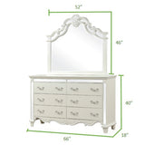 Milan Mirror Framed Dresser made with Wood in White - Home Elegance USA