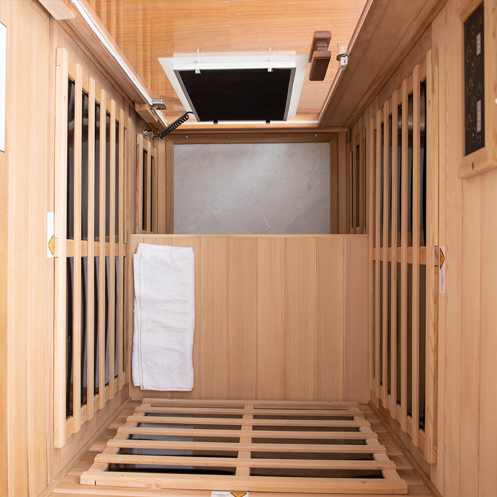 One person red cedar far infrared sauna room