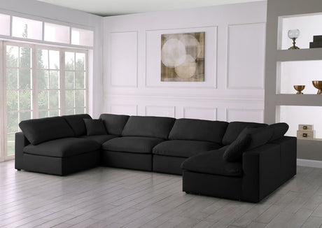 Serene - Cloud Modular Sectional 6 Piece - Black - Fabric - Home Elegance USA