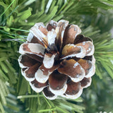 GO 7.4ft Christmas Tree, Decorated with 65 Pine Cones and Realistic over 1300 Thicken Tips, Hinged, with Metal Stand, Easy Assembly, for Indoor and Outdoor Use.