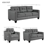 3 Piece Living Room Set with tufted cushions. | Home Elegance USA