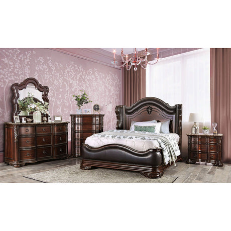 Arcturus - 4 Piece Queen Bedroom Set - Brown Cherry | Home Elegance USA