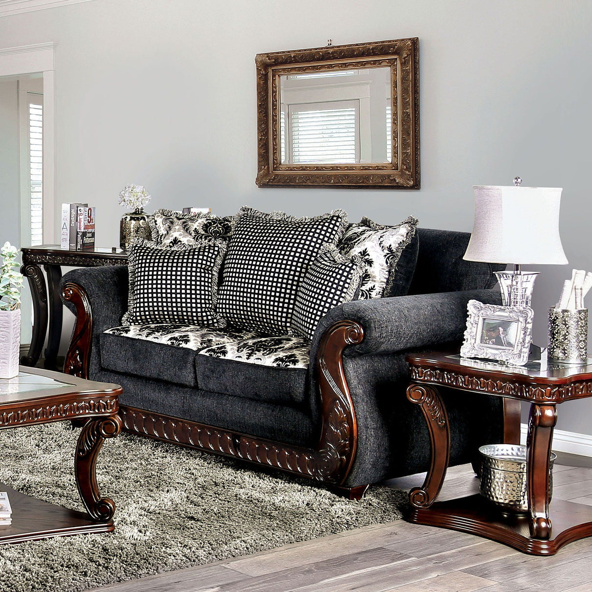 Whitland - Sofa & Loveseat - Dark Gray - Home Elegance USA