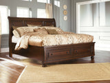 Porter - Rustic Brown - 7 Pc. - Dresser, Mirror, Chest, Queen Sleigh Bed With 2 Storage Drawers, Nightstand - Home Elegance USA