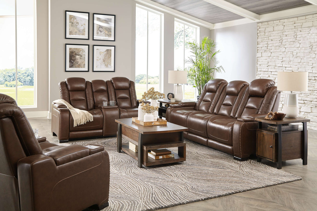 The Man-den - Mahogany - 3 Pc. - Power Sofa, Loveseat, Recliner - Home Elegance USA