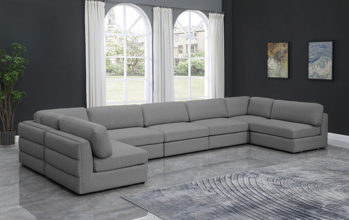 Beckham - Modular Sectional 7 Piece - Gray - Fabric - Home Elegance USA