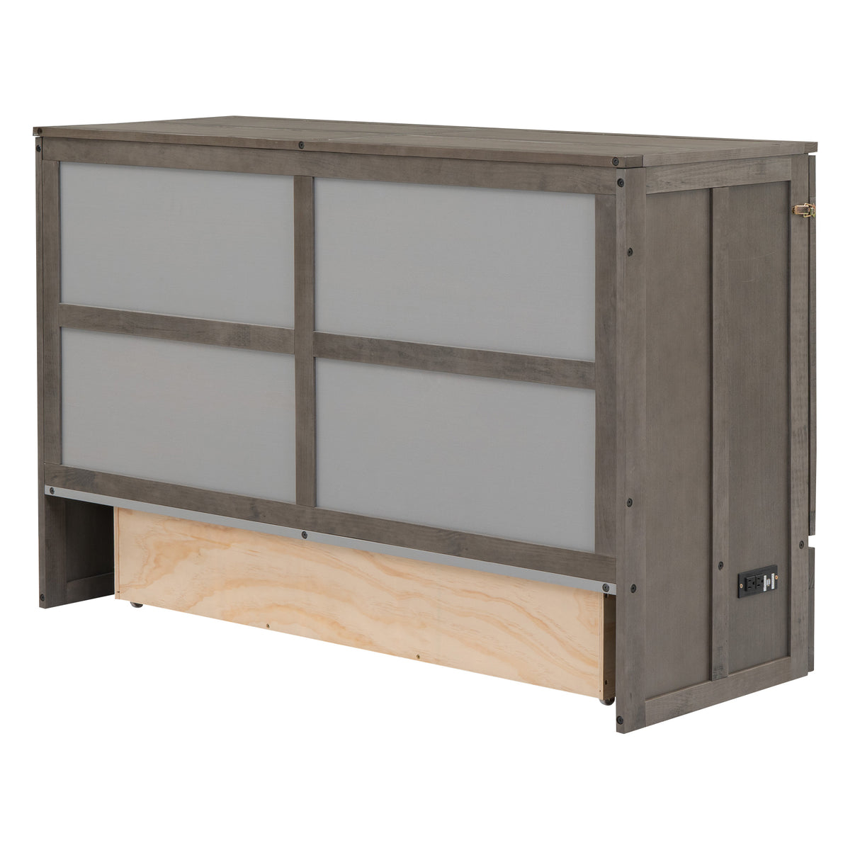 Queen Size Murphy Bed with Built-In Charging Station, Antique Grey(Expected Arrival Time: 8.9) - Home Elegance USA