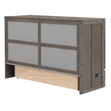 Queen Size Murphy Bed with Built-In Charging Station, Antique Grey(Expected Arrival Time: 8.9) - Home Elegance USA