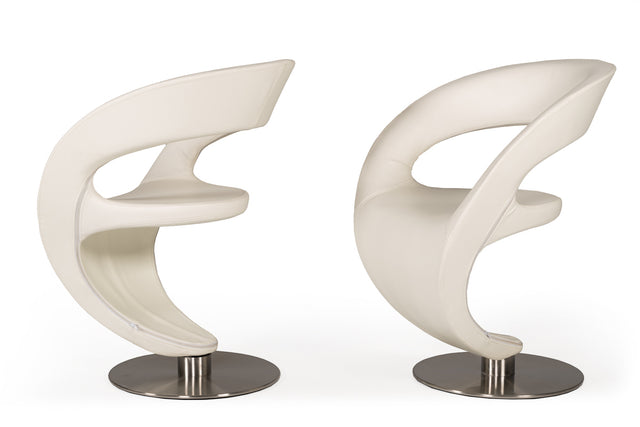 Modrest Alya Modern White Leatherette Lounge Chair - Home Elegance USA
