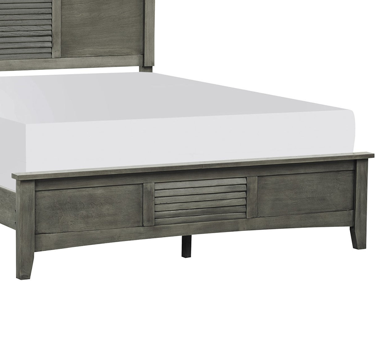 Transitional Style Cool Gray Finish 1pc Queen Size Bed Birch Veneer Wood Bedroom Furniture - Home Elegance USA