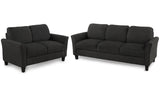 Living Room Furniture Loveseat Sofa and 3-seat  sofa (Black) Home Elegance USA