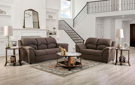 Meyrin - Sofa & Loveseat - Brown - Home Elegance USA