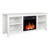 Classic 4 Cubby Fireplace TV Stand , White Home Elegance USA