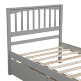 Twin size Platform Bed with Two Drawers, Gray - Home Elegance USA