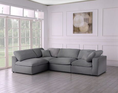 Serene - Cloud Modular Sectional 4 Piece - Grey - Fabric - Home Elegance USA