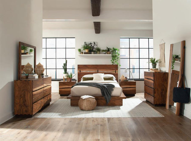 Winslow - Eastern King Bed 4 Piece Set - Light Brown - Wood - Home Elegance USA