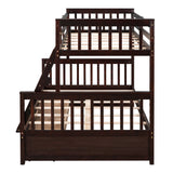 Twin-Over-Full Bunk Bed with Ladders and Two Storage Drawers(Espresso)( old sku:LT000165AAP） - Home Elegance USA