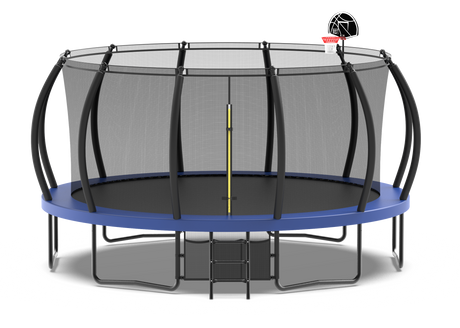 16FT Trampoline with Basketball Hoop - Recreational Trampolines with Ladder ,Shoe Bag and Galvanized Anti-Rust Coating