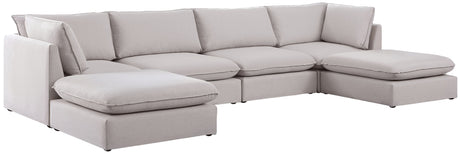 Mackenzie - Modular Sectional 6 Piece - Beige - Fabric - Modern & Contemporary - Home Elegance USA