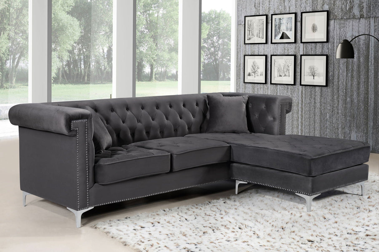 Damian - 2 Piece Reversible Sectional - 608Black - Sectional - Home Elegance USA - 10