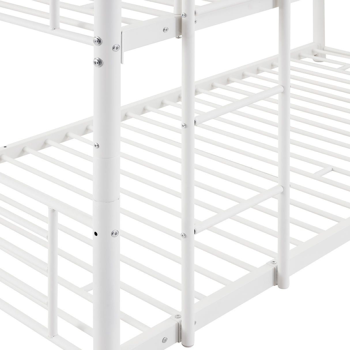 Twin-Twin-Twin Triple Bed with Built-in Ladder, Divided into Three Separate Beds,White(OLD SKU:LP000097AAK) - Home Elegance USA