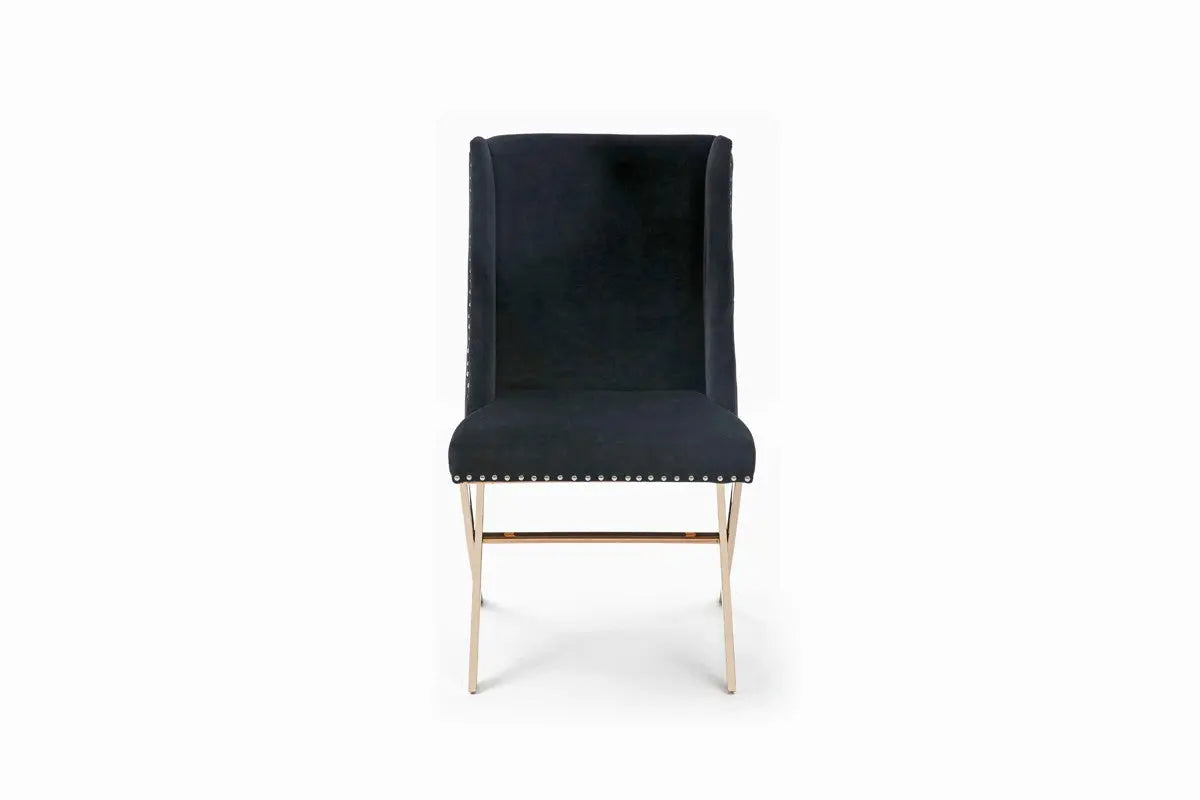 Vig Furniture - Modrest Alexia Modern Black & Rosegold Dining Chair - Vgvcb8356-Blk