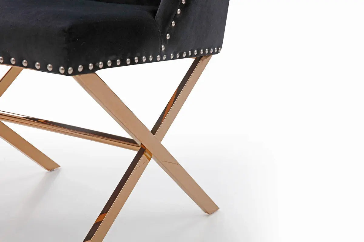 Vig Furniture - Modrest Alexia Modern Black & Rosegold Dining Chair - Vgvcb8356-Blk