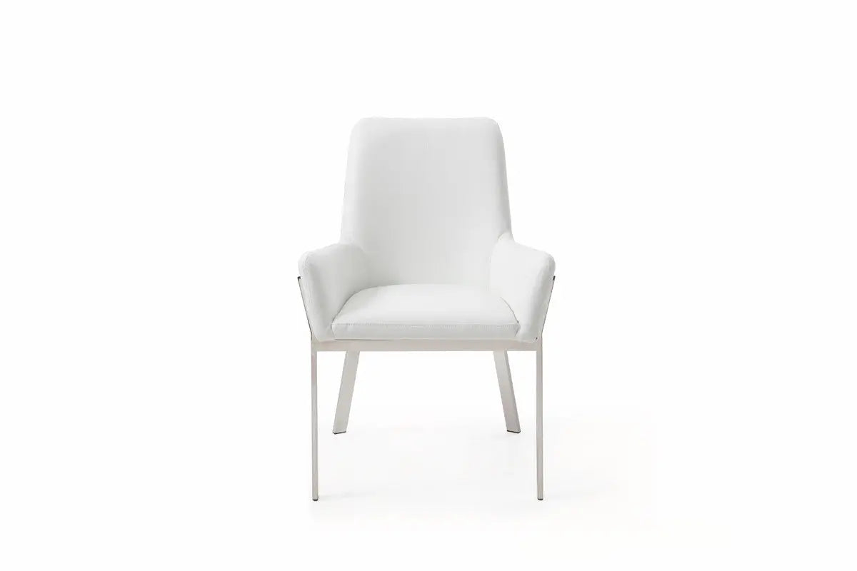 Vig Furniture - Modrest Robin Modern White Bonded Leather Dining Chair - Vgvcb8366-Wht