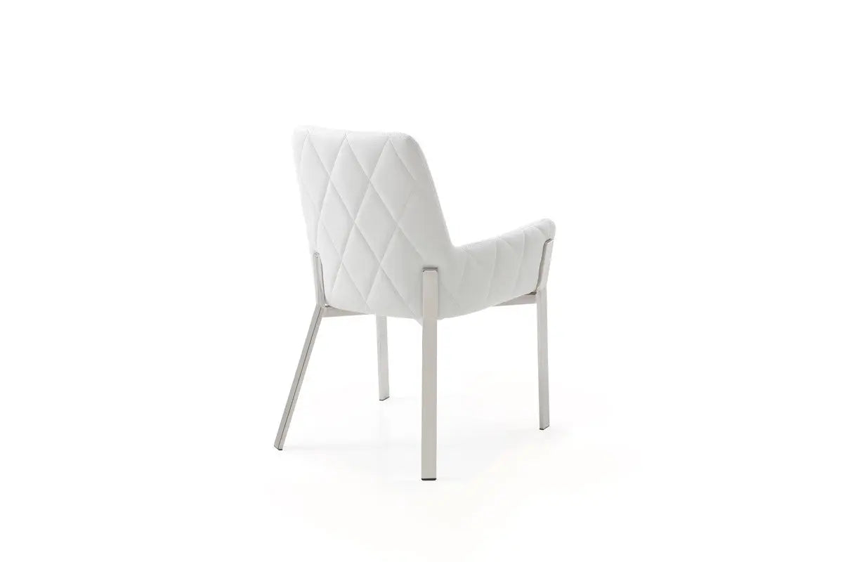 Vig Furniture - Modrest Robin Modern White Bonded Leather Dining Chair - Vgvcb8366-Wht