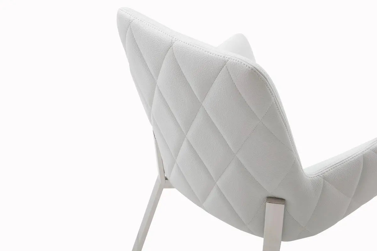 Vig Furniture - Modrest Robin Modern White Bonded Leather Dining Chair - Vgvcb8366-Wht