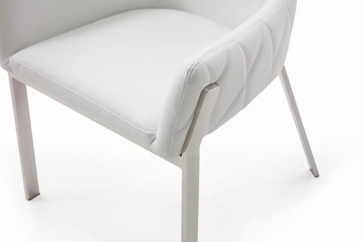 Vig Furniture - Modrest Robin Modern White Bonded Leather Dining Chair - Vgvcb8366-Wht