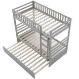 Orisfur. Twin Bunk Beds for Kids with Safety Rail and Movable Trundle bed