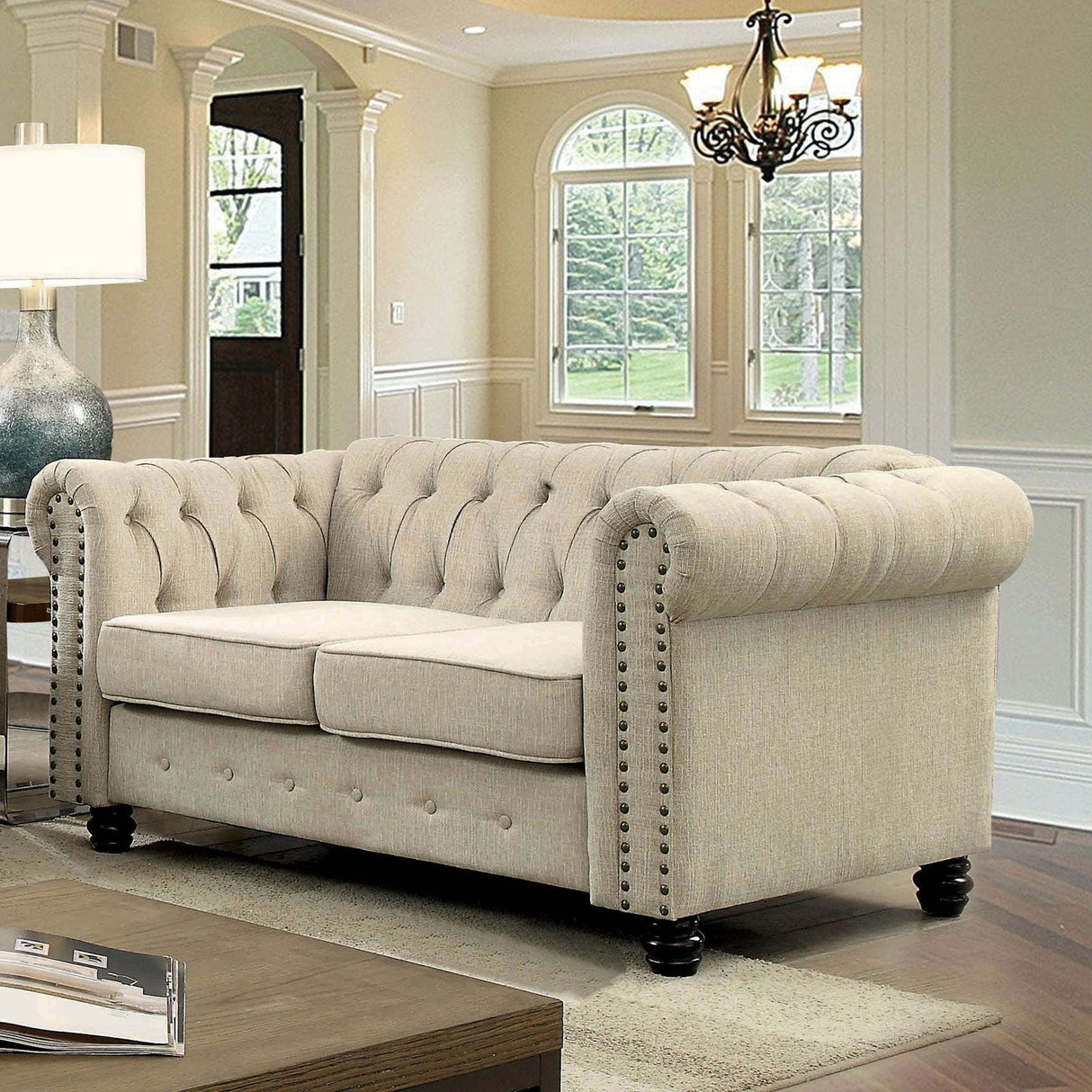 Winifred - Sofa & Love Seat & Chair - Ivory - Home Elegance USA