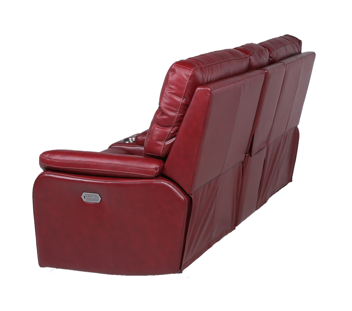 Contemporary Wine Top-Grain Leather Motion Set - Power Recline, USB Charging - Ultimate Comfort and Style Home Elegance USA