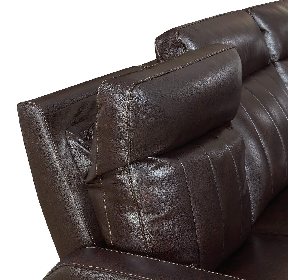 Luxury Power Reclining Sofa Recliner in Dark Brown Top-Grain Leather - Ultimate Comfort with Power Leg Rest and Articulating Headrest - Elegant and Relaxing Furniture for Living Room or Home Theater Home Elegance USA