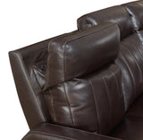 Luxury Power Reclining Sofa Recliner in Dark Brown Top-Grain Leather - Ultimate Comfort with Power Leg Rest and Articulating Headrest - Elegant and Relaxing Furniture for Living Room or Home Theater Home Elegance USA