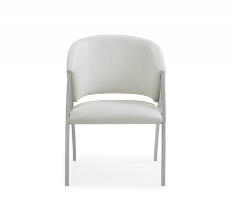 Modrest Rabia Modern White Leatherette Accent Chair Vgvcb899A-Wht