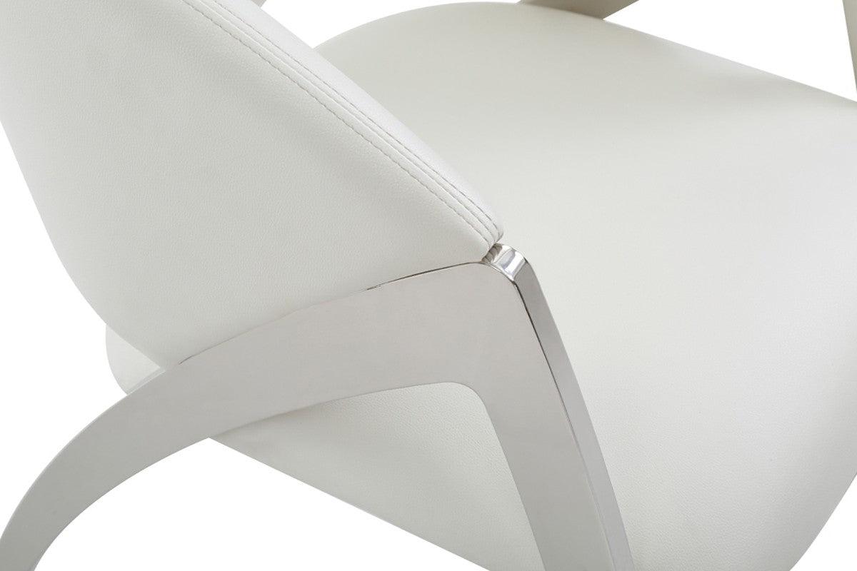 Vig Furniture - Modrest Rabia Modern White Leatherette Accent Chair - Vgvcb899A-Wht