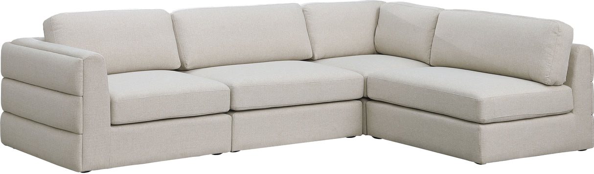 Beckham - Modular Sectional 4 Piece - Beige - Fabric - Home Elegance USA