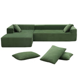 109*68" Modular Sectional Living Room Sofa Set, Modern Minimalist Style Couch, Upholstered Sleeper Sofa for Living Room, Bedroom, Salon, 2 PC Free Combination, L - Shape, Green | Home Elegance USA