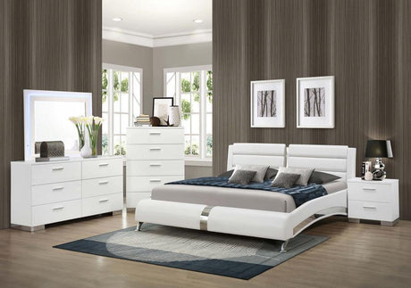 Jeremaine - Eastern King Bed 5 Piece Set - White - Home Elegance USA