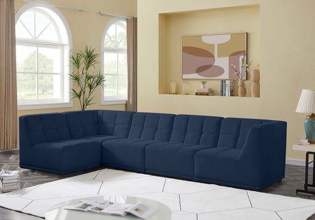 Relax - Modular Sectional 5 Piece - Navy - Fabric - Home Elegance USA