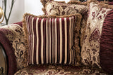 Matteo - Sofa & Loveseat - Burgundy / Brown - Home Elegance USA