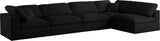 Serene - Cloud Modular Sectional 5 Piece - Black - Fabric - Home Elegance USA