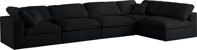 Serene - Cloud Modular Sectional 5 Piece - Black - Fabric - Home Elegance USA