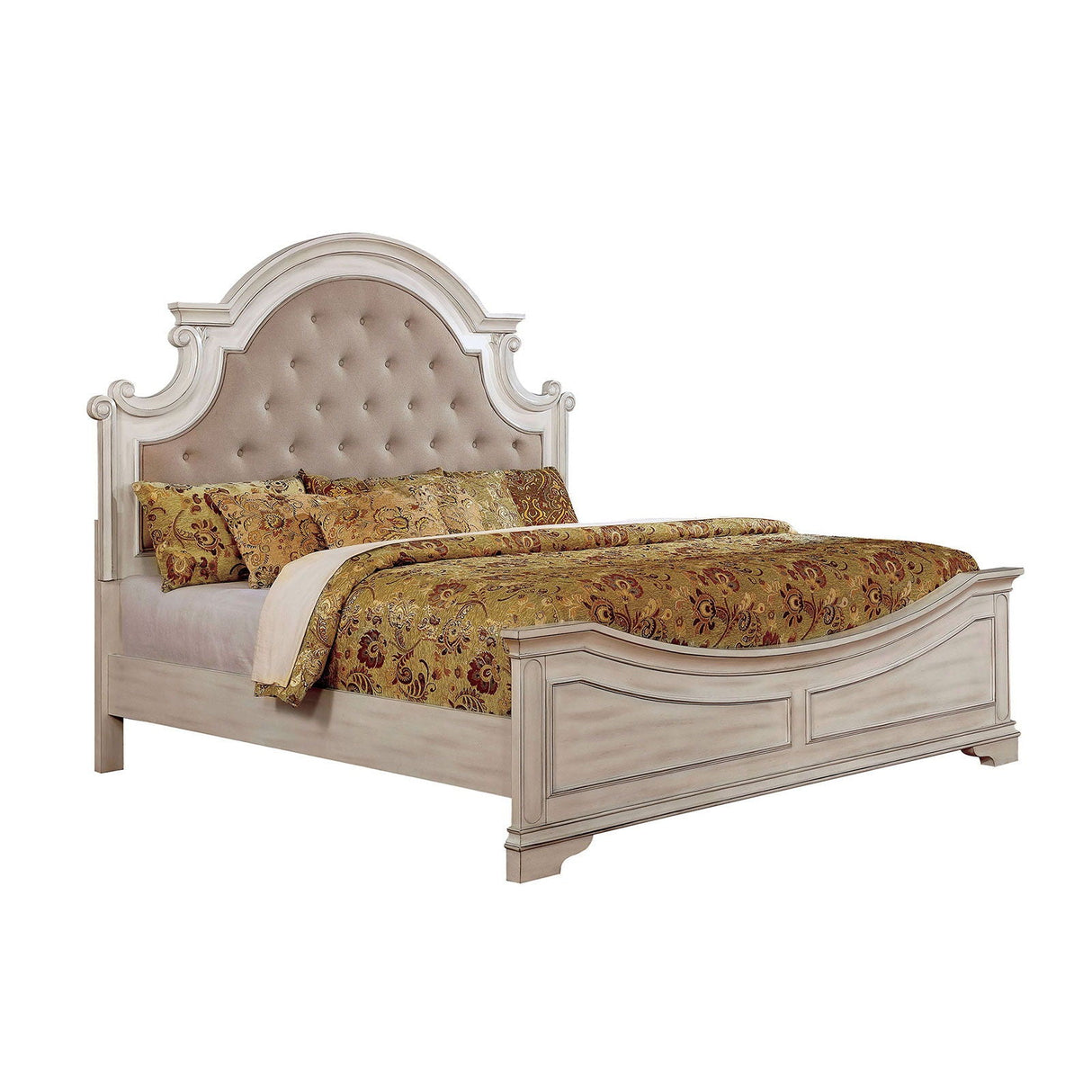 Pembroke - Cal.King Bed - Antique Whitewash - Home Elegance USA